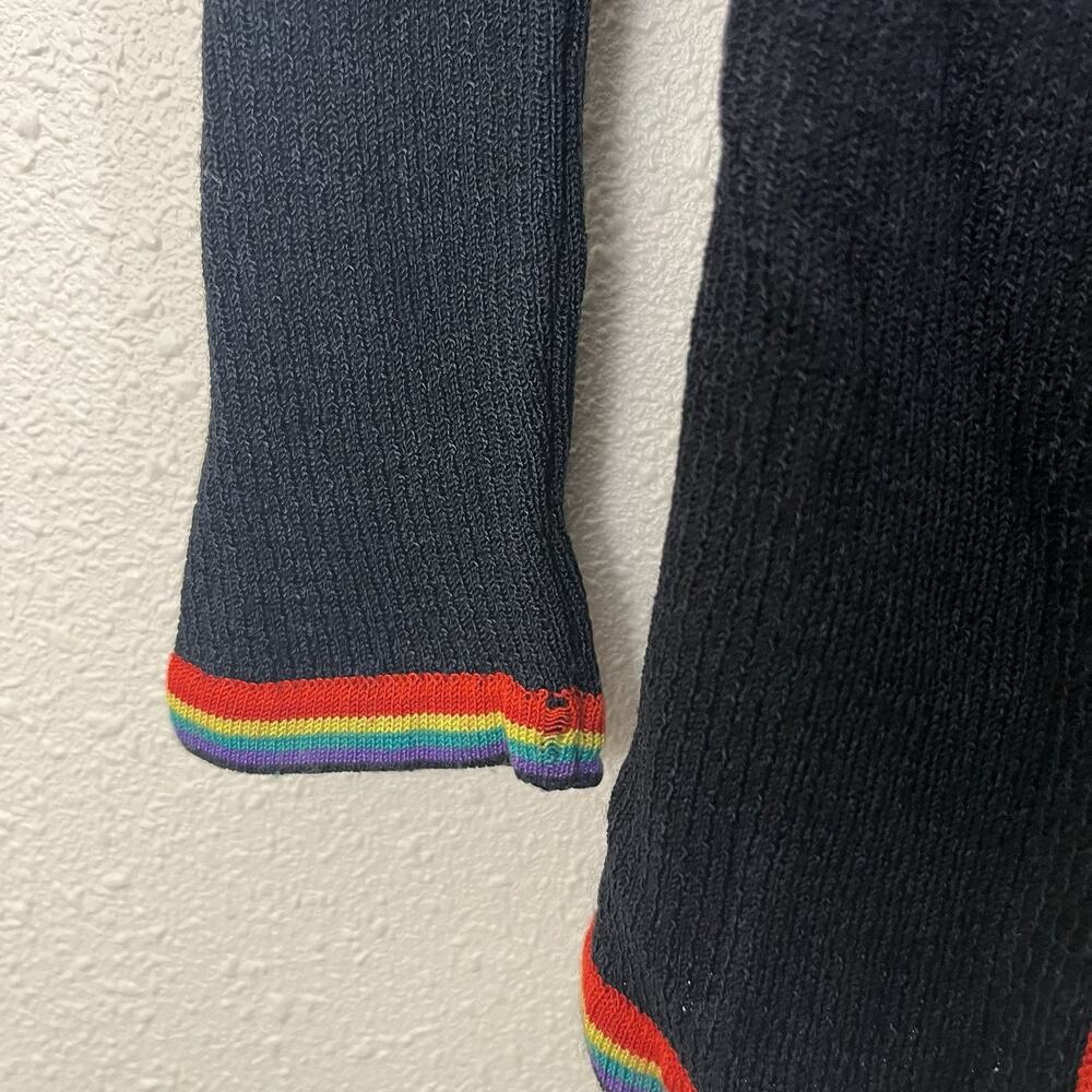 Saks Fifth Avenue Vintage Rainbow Trim Top Sweater Set Womens S Small Italy - Picture 5 of 7